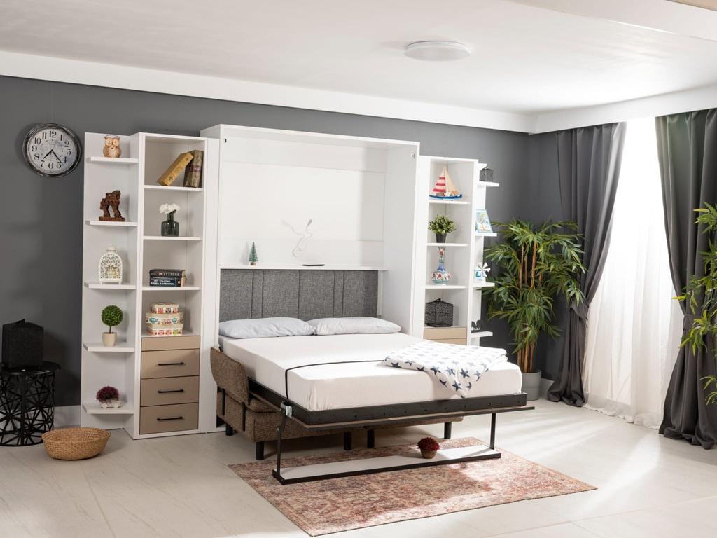 Lit escamotable verticale 2 places Smart déplié