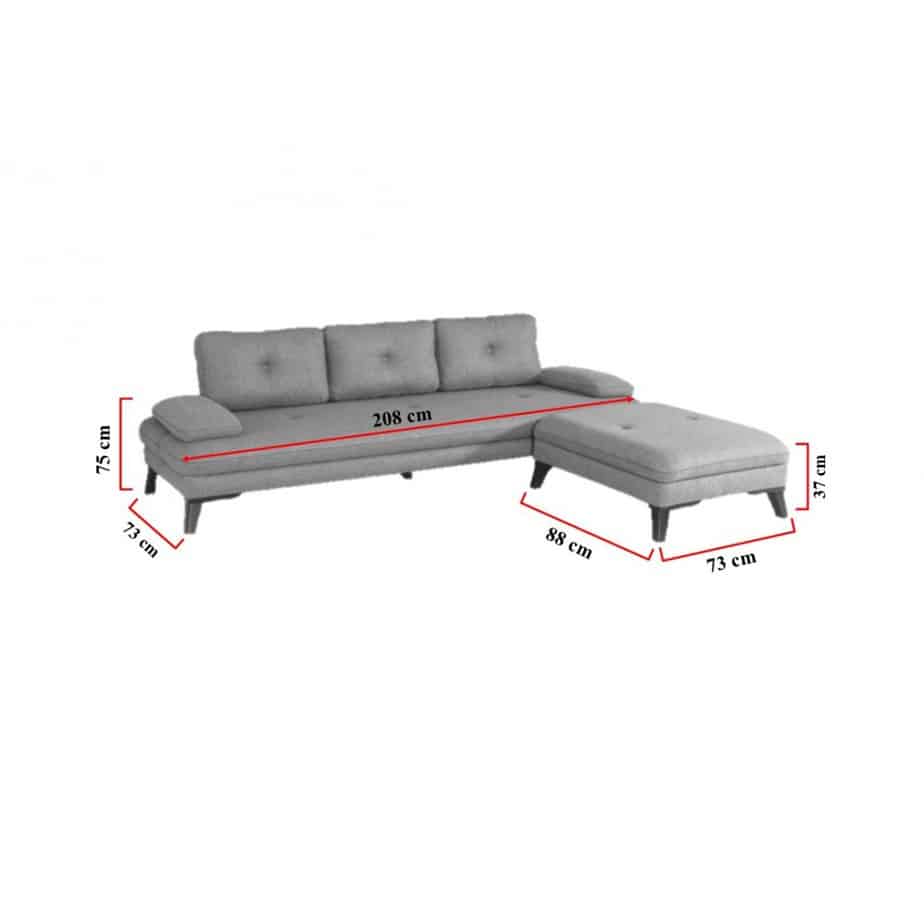 Canapé scandinave 3 places dimensions