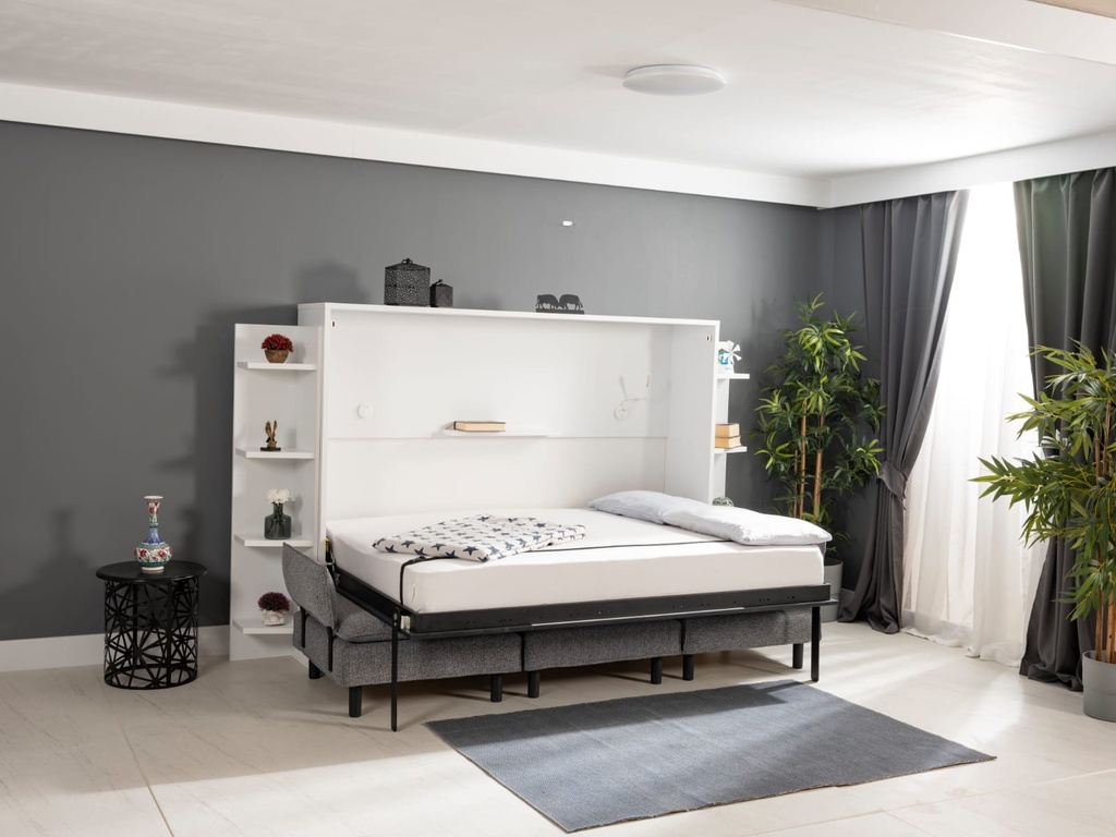 Lit escamotable horizontal XL 2 places déplié