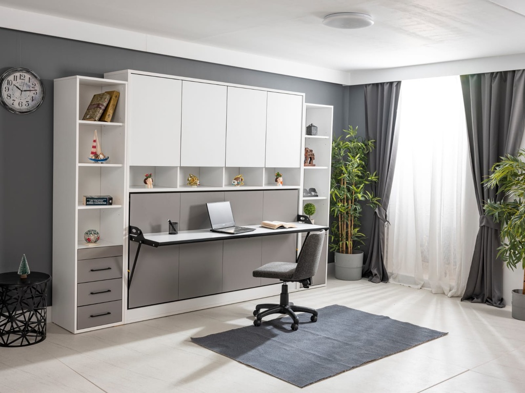 lit escamotable horizontal optimal une place avec table de travail bureau