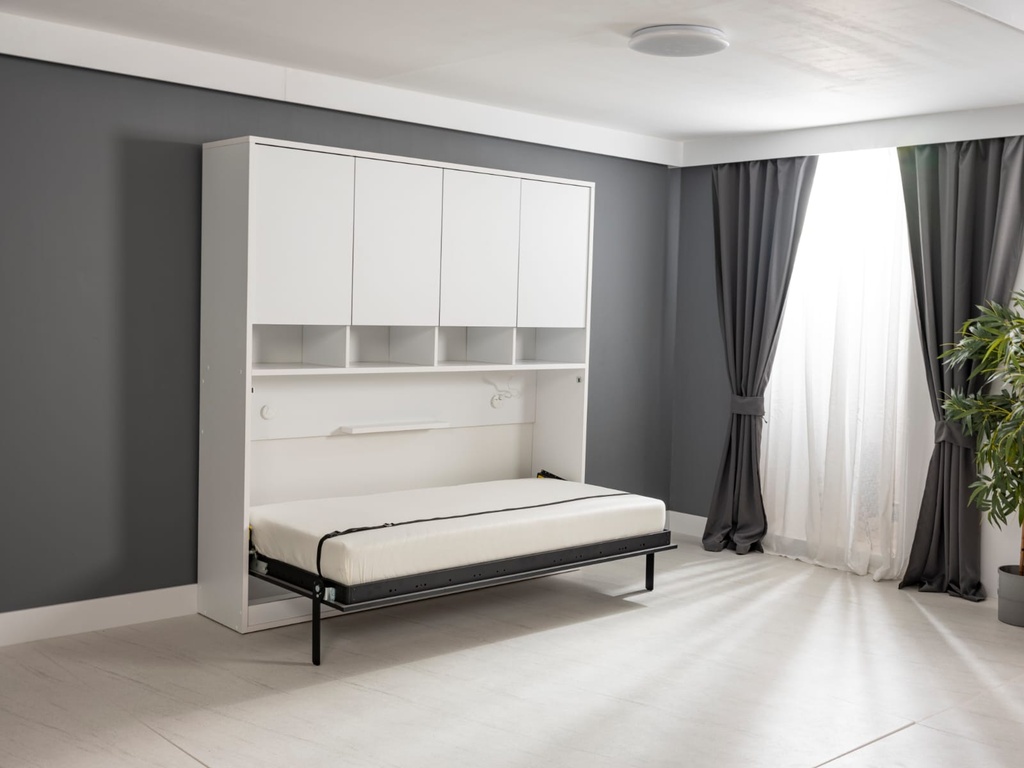 lit escamotable horizontal optimal une place avec matelas 90x190