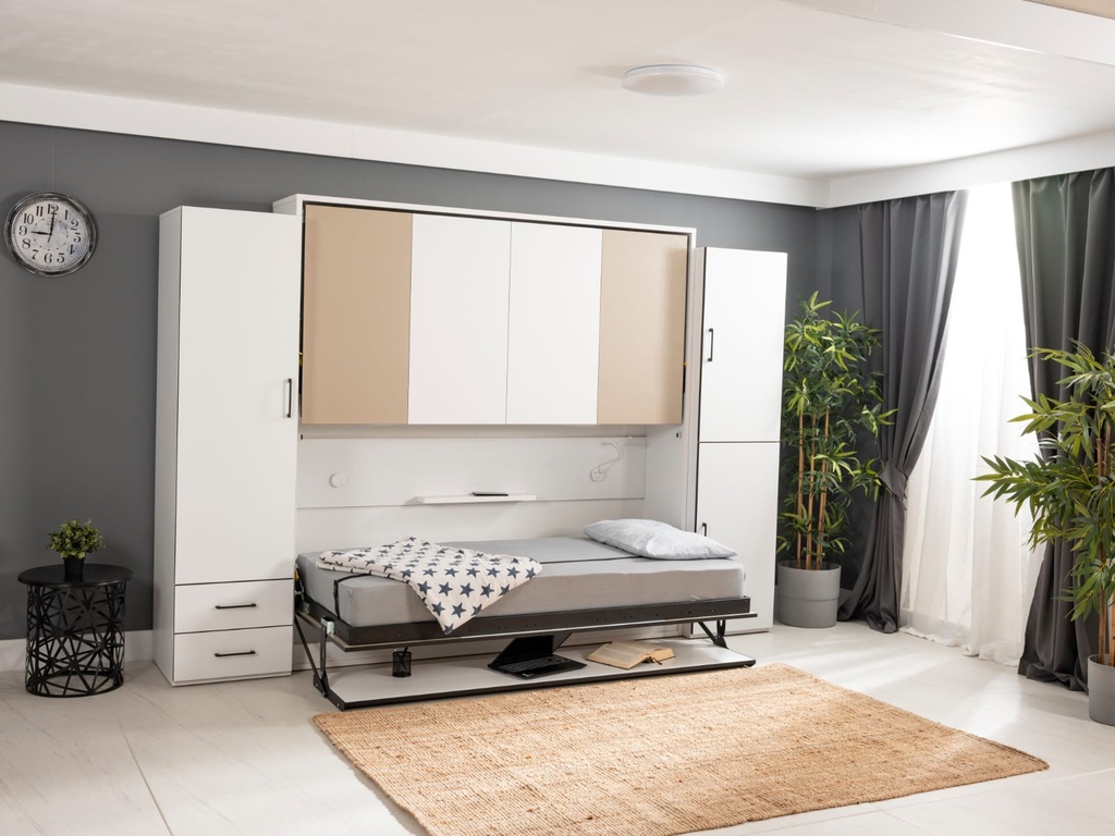 lit-escamotable-superpose-horizontal-optimal déplié avec meuble