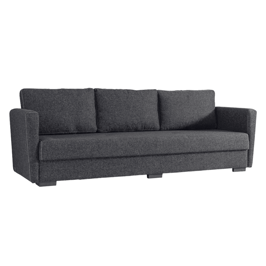 Canapé classique 3 places avec coffre de rangement (Couleur Anthracite, Livraison Luxembourg incluse)