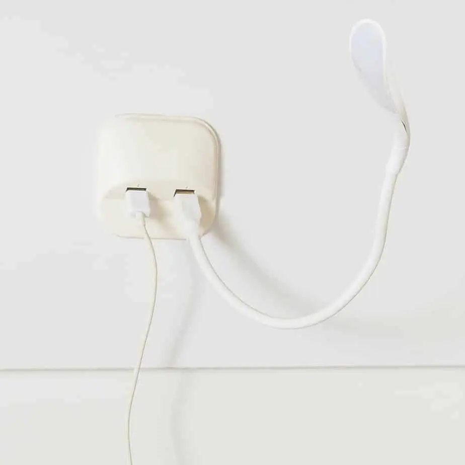 Lampe LED tactile double port USB avec adaptateur